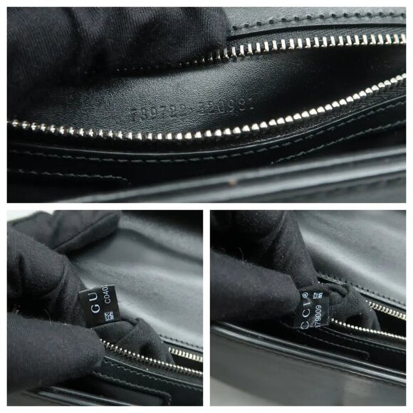 100% Authentic GUCCI Petite Black Leather Satchel 1634-081024 - Picture 11 of 12